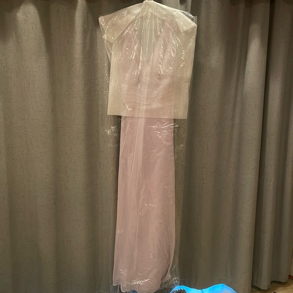 David’s Bridal Bridesmaid Gown Size 12 Iris F19831 Chiffon Suplice Tank Purple - Picture 4 of 9